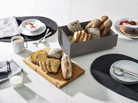 Alessi Matina BG03 Brotkasten mit Deckel Metallisch Dark Grey 34x21x14cm BG03 DG