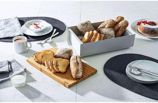 Alessi Matina Brotkasten mit Deckel Metallisch Gray 34x21x14cm
