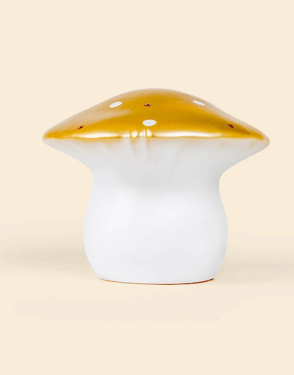 Egmont LED Kinder Dekorative Lampe Pilz Medium Gold 26x26x20εκ.