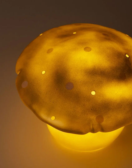 Egmont LED Kinder Dekorative Lampe Pilz Medium Gold 26x26x20εκ.