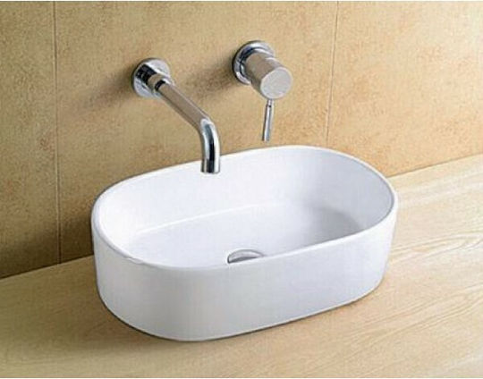 KLP River Deasupra Blatului Chiuvetă Porțelan 56x35x14.5cm Alb