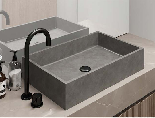 Karag Deasupra Blatului Chiuvetă Porțelan 60x39x12cm Cement