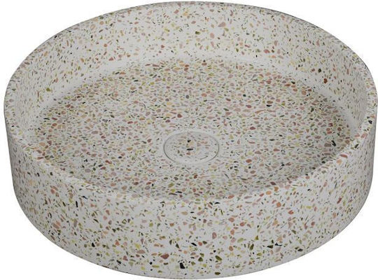 Karag Επικαθήμενος Νιπτήρας Πέτρινος 42.5x42.5x10cm Volcano