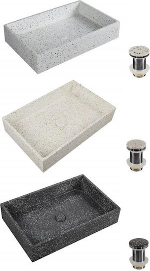 Karag Dion Επικαθήμενος Νιπτήρας Πέτρινος 60x39x12cm Stracciatella