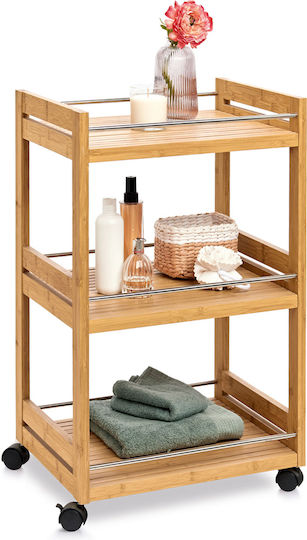 Wooden Trolley 3 Tiers Silver 13591 Wooden Trolley 3 Tiers Silver 13591
