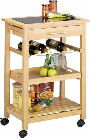 Zeller Wooden Kitchen Rack 3 Tiers Brown 58x40x85cm