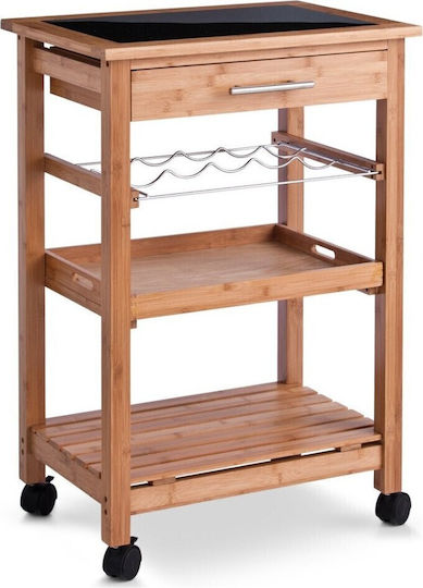 Zeller Wooden Kitchen Rack 3 Tiers Brown 58x40x85cm