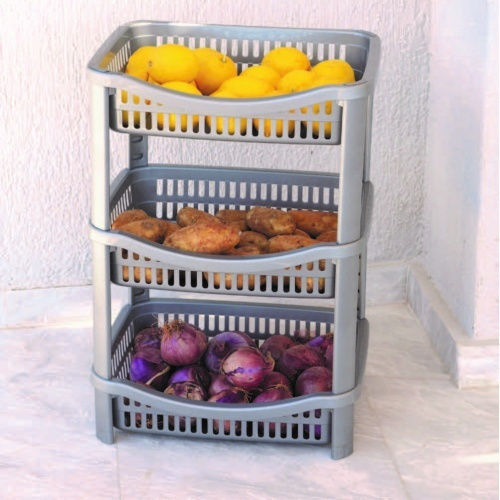 Viomes Raft De Bucătărie Din Plastic Cu 4 Locuri Argintiu 41x31.5x81cm
