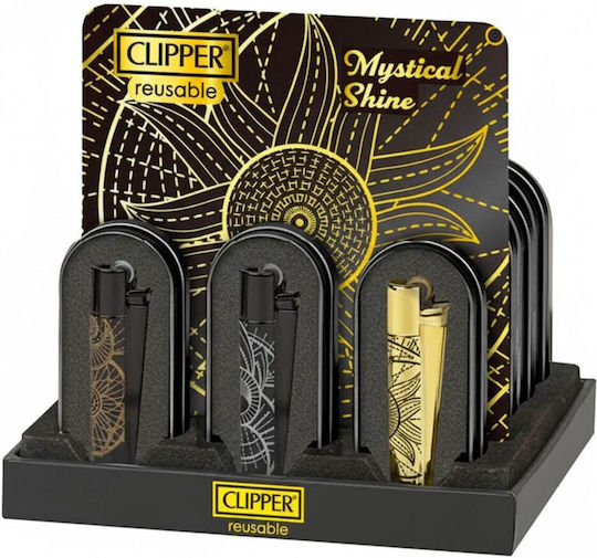 Clipper Metal Feuerzeug Flamme in Schwarz Farbe