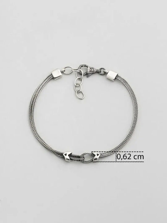 SteweHome Herren Armband Kette Aus Silber Mit Zirkon 22cm