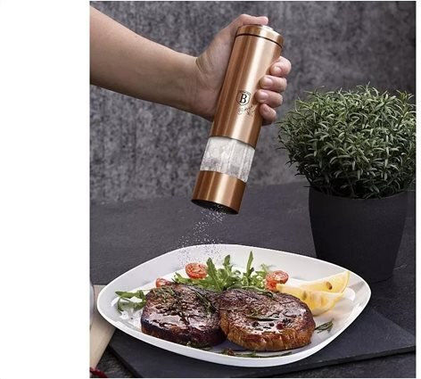 Berlinger Haus Metallic Line Set Electric Râșnițe Condimente Inox Rose Gold Collection 2buc