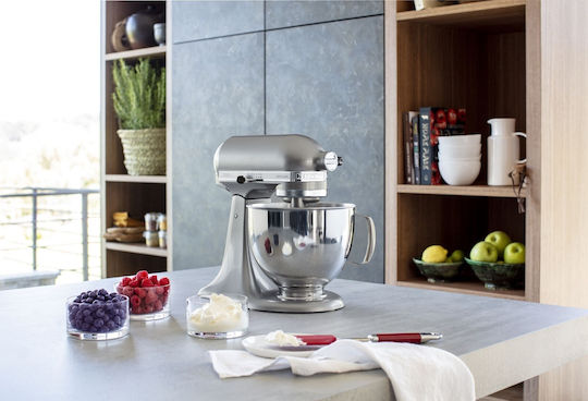 Kitchenaid Artisan Mixer Planetar 300W Cu Bol Inox 4.8lt Argintiu Contur
