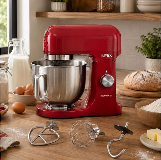 Kmix Mixer Planetar 1000W cu Bol din Inox 5lt All Red