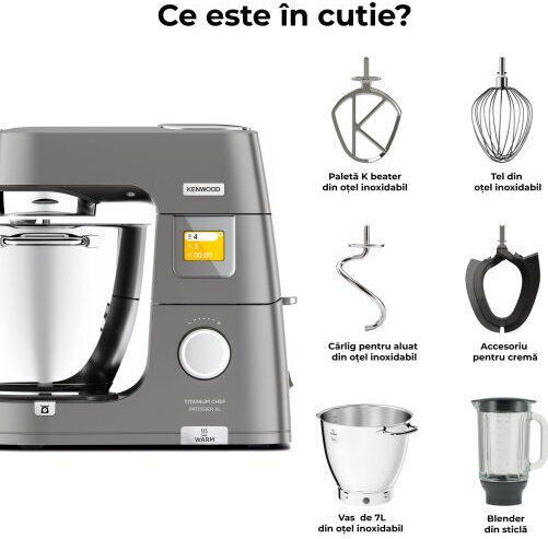Titanium Chef Patissier XL Mixer Planetar 1400W Cu Recipient Inox 7L Gri