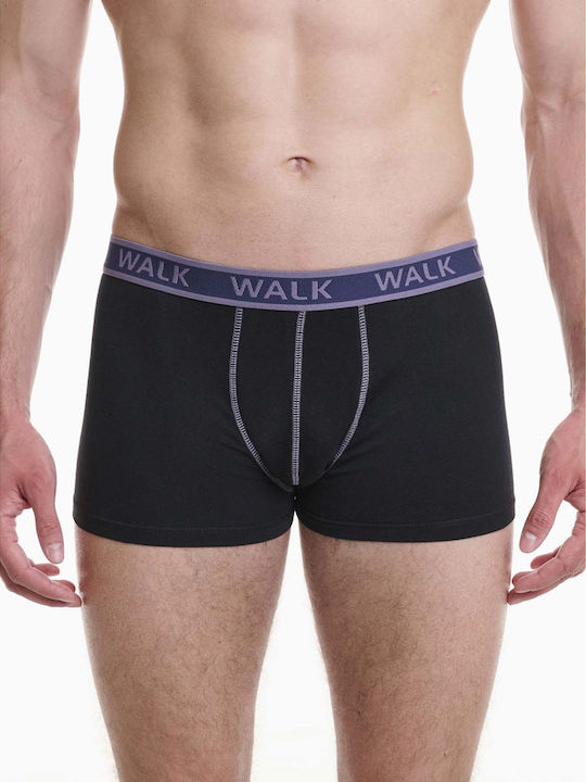Walk Herren Boxershorts Blau / Aubergine 2Pack
