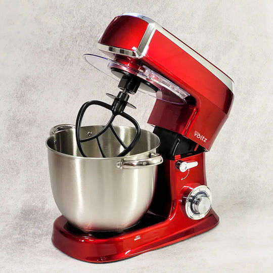 Küchenmaschine 2100W mit Rostfreiem Schüssel 7,5l Rote