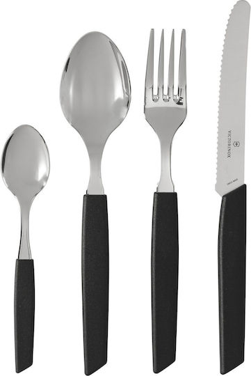 Victorinox Swiss Modern Besteckset Edelstahl Schwarz 24Stück