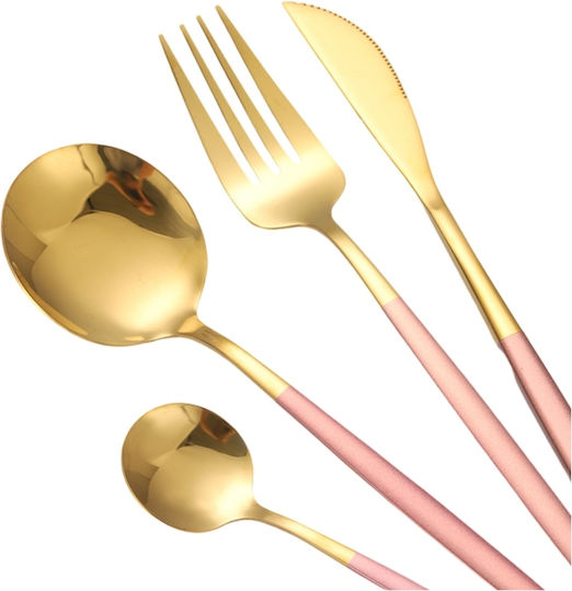 Cheffinger Set de Tacâmuri Inoxidabil Roz 24buc