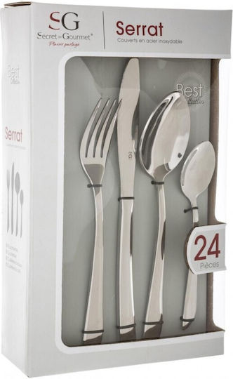 Secret de Gourmet S-D Serrat Σετ Μαχαιροπίρουνα Ανοξείδωτα Ασημί 24τμχ