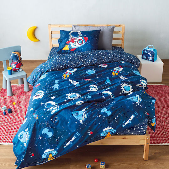 Kentia Σετ Σεντόνια Μονά Βαμβακερά Pluton 160x270cm 3τμχ