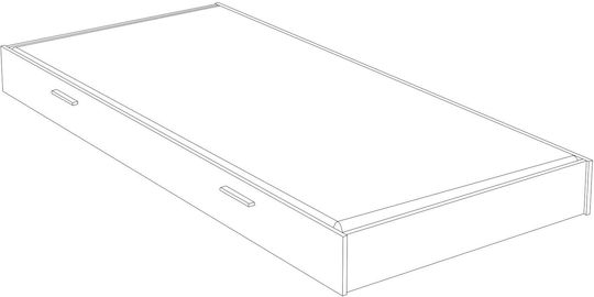Polihome Leona Συρτάρι Κρεβατιού Ξύλινο Λευκό 199.8x93x17.8cm