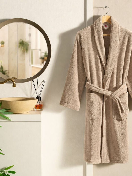 Tac Halat de baie cu Guler Camel Beige