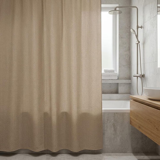 Sidirela Puerto Shower Curtain Fabric 180x200cm Beige