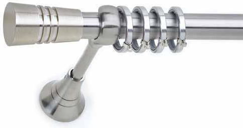 Anartisi Metallisch Vorhangstange S24 Einfach Φ25mm 200cm Nickel Satin