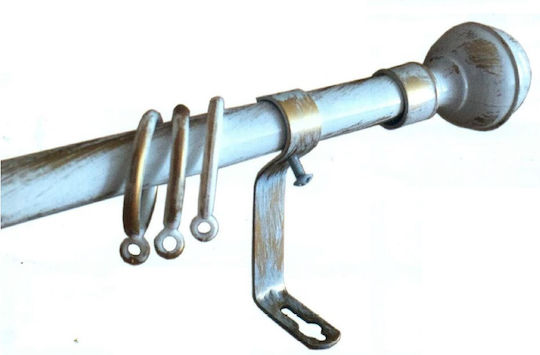 Frans Ausziehbar Metallisch Vorhangstange B1 Einfach Φ19mm 120-210cm