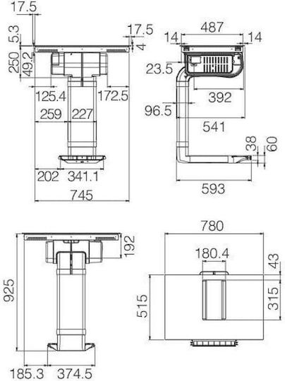 Elica Nikolatesla Alpha B BL/A/78 Индукционен котлон Автономен с Абсорбатор 78x51.5εκ.
