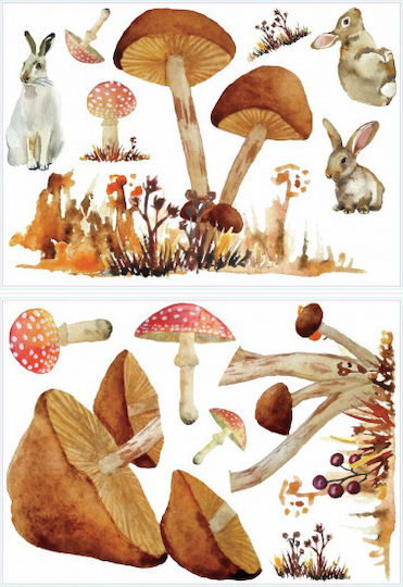 RoomMates Decor Kinder Wandsticker Wand Mushroom Junior 127x83.51cm 13Stück