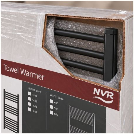 Bathroom Radiator Towel Rail Nvr 500x1200 670 Kcal H Black Straight