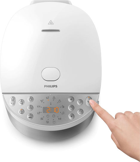 Philips Multifunktionskocher 1300W mit Kapazität 5Es Weißer