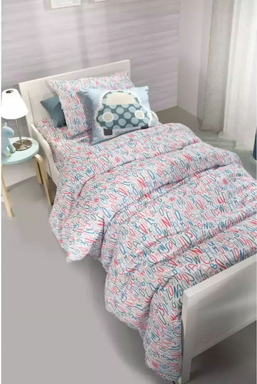 Saint Clair Letters Детски Плик за Завивка Единичен Памучен Sky 160x220бр