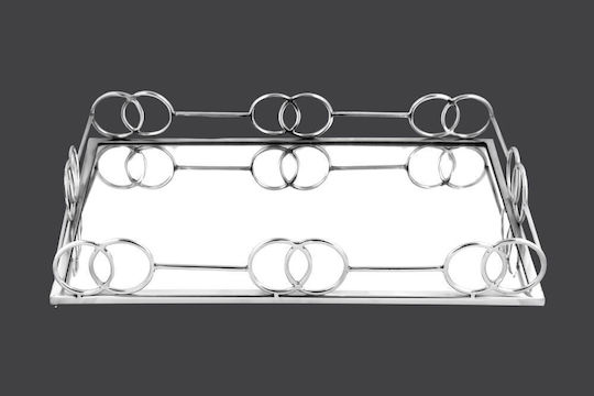 La Vista Tavă Decorativă Metal Dreptunghiulară cu oglindă 45x30cm 1buc