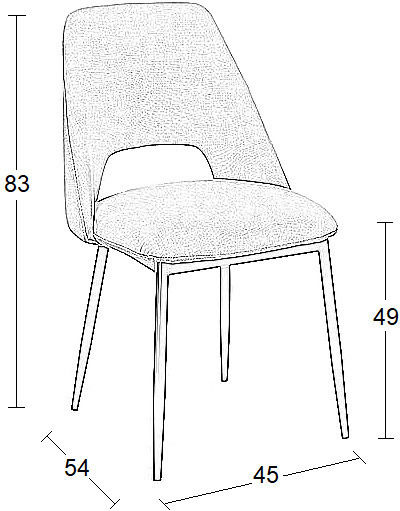 Dining Chair Velvet Cappuccino 45x54x83cm