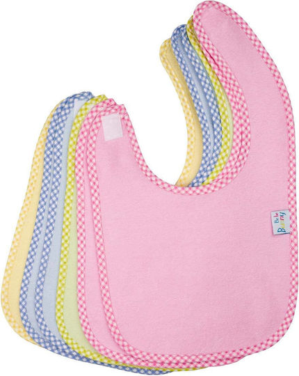 Bunny Bebe Bib Fabric with Hoop & Loop Fastener pink, yellow 6pcs