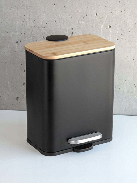 Кош за пране Bamboo 5lt с Капак 20x22.5x28cm Черен