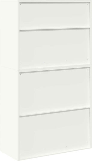 Büroaufbewahrungsschrank Metall mit Schloss Weiß 90x40x160cm
