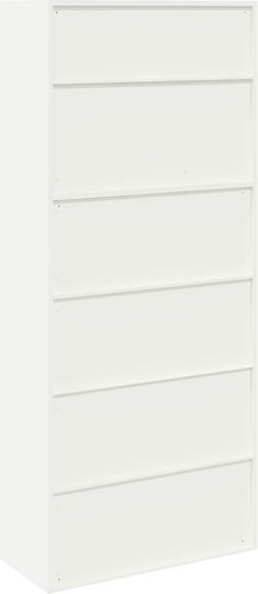Büroaufbewahrungsschrank Metall mit Schloss Weiß 90x40x210cm