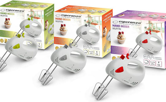 Esperanza Muffin EKM007R Mixer Manual 125W Alb