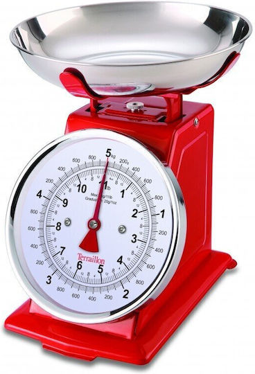 Terraillon Αναλογική Ζυγαριά Κουζίνας με Κάδο έως 5kg Κόκκινη