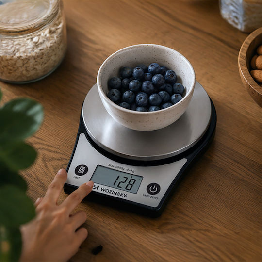 Wozinsky Digitale Küchenwaage mit Eimer bis 5kg Schwarze
