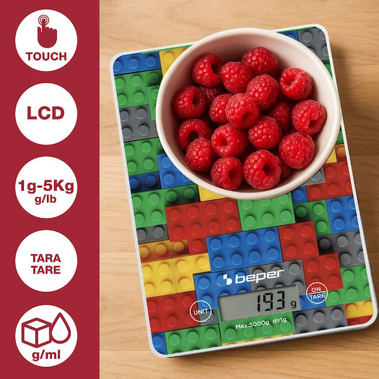 Beper Digitale Küchenwaage bis 5kg Mehrfarbige