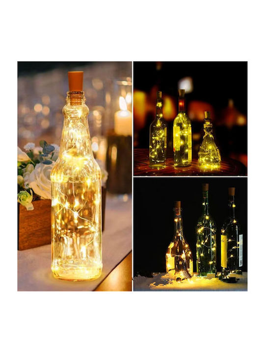 10 LED Лампички 1 м Топло Бяло На Батерия Лента