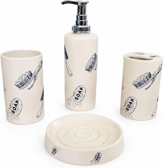 Αξεσουάρ Soap Sorema 4 Τεμαχίων Κεραμικά