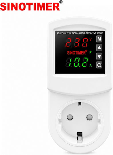 Sinotimer Monitor de tensiune monofazat priză digital 16A
