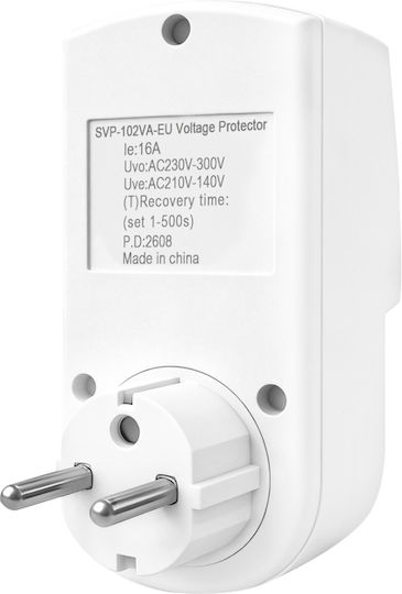 Sinotimer Monitor de tensiune monofazat priză digital 16A