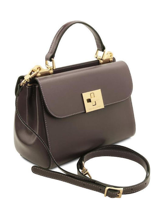 Grey Leather Women's Handbag