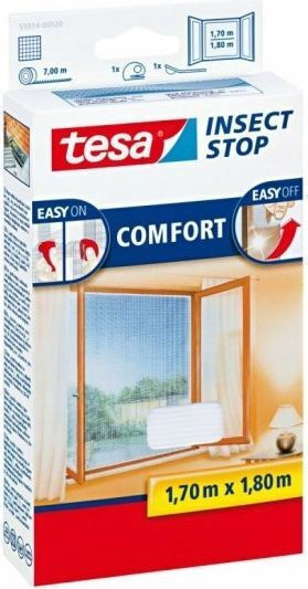 Tesa Comfort Moskitonetz Für Fenster Mit Klebeband Dauerhaft Weiße 130x150cm